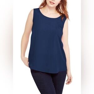 Faded Glory Women's Plus Woven Tank 3X Indigo NWT